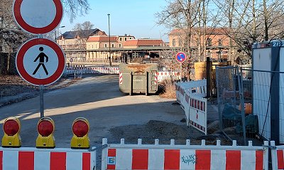 Radeberg Baustelle G�terbahnhofstra�e